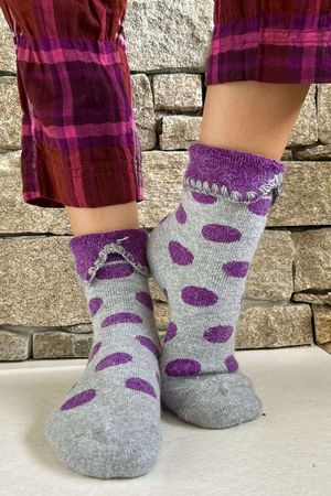Laundry B Terry & Wool Luxury Socks Dotty Amethyst Grey
